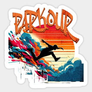 Parcour Urban Graffiti Design Sticker